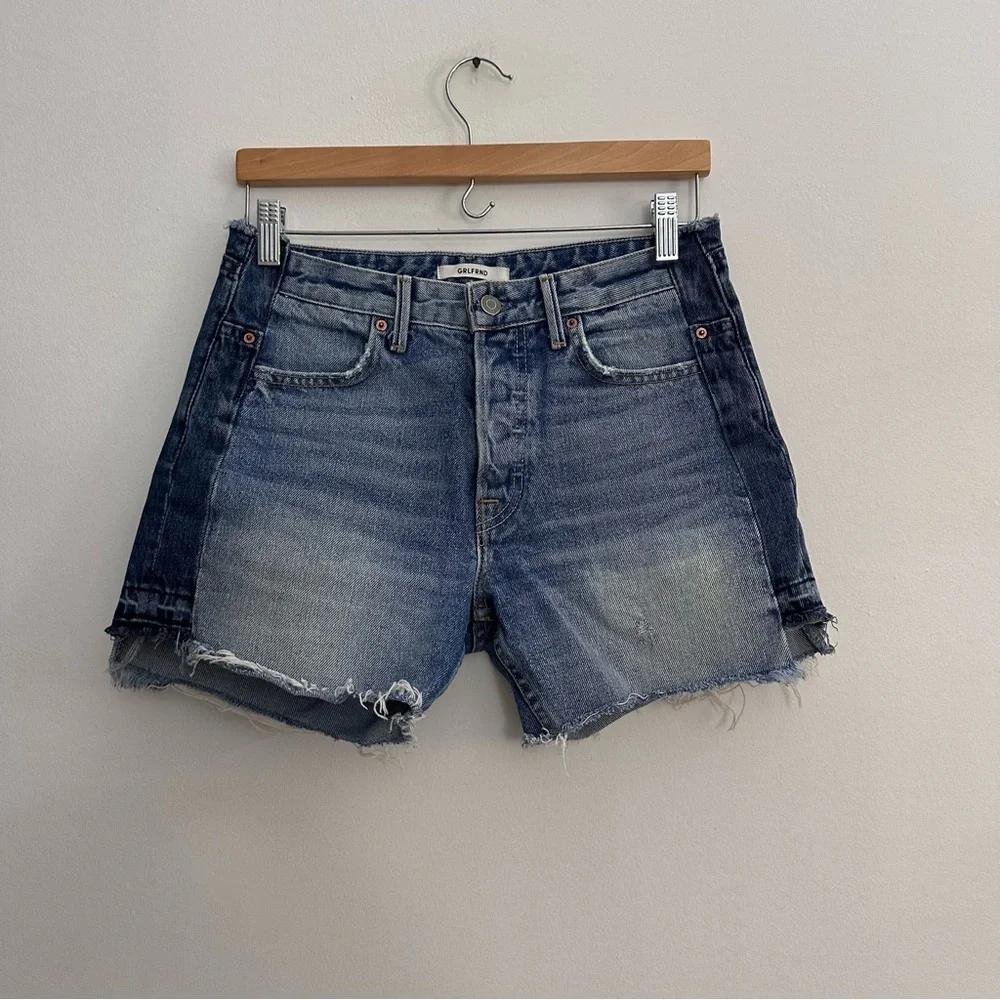 GRLFRND Denim Sophie Distressed Button‎ Fly Jean Shorts Blue Casual Summer 26